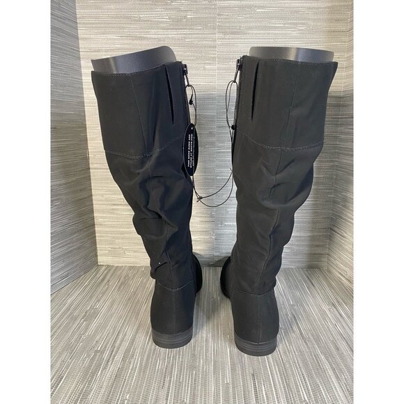 Style & Co Womens Kelimae Slouch Boots Black Mid Calf Low Heel Block Zip 8.5 New - Picture 6 of 11